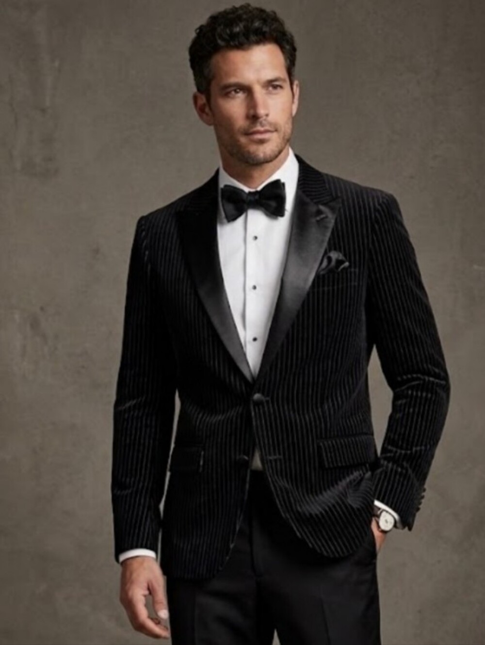 Asos Black Velvet Corduroy Tuxedo Jacket - Men's Formal Blazer Size 36